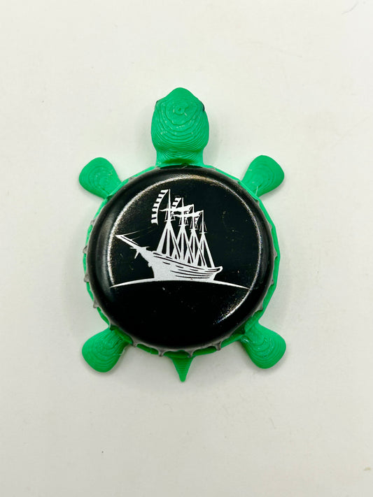 Shipyard Brewing (Black) - Bottle Cap Magnet Turtle