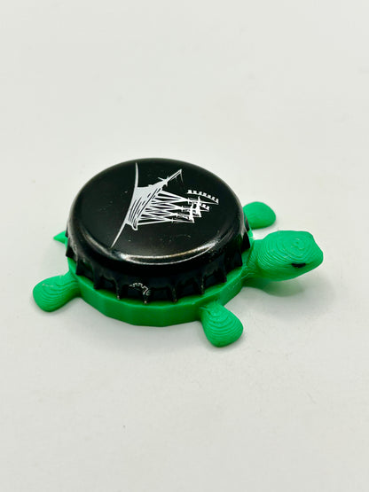 Shipyard Brewing (Black) - Bottle Cap Magnet Turtle Shell Shocked Art