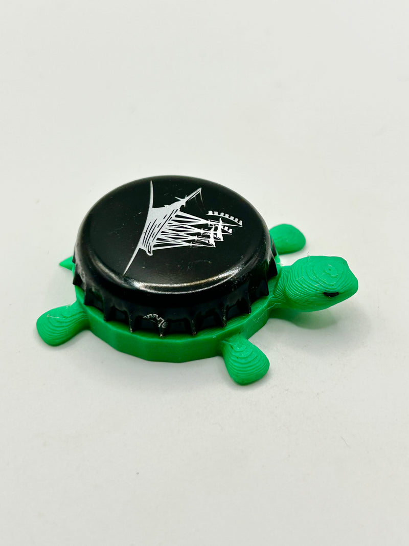 Shipyard Brewing (Black) - Bottle Cap Magnet Turtle Shell Shocked Art