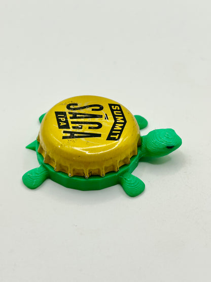 Summit Brewing Saga IPA - Bottle Cap Magnet Turtle Shell Shocked Art