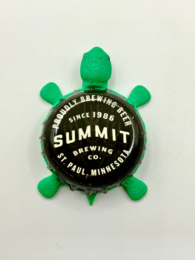 Summit (Since 1986, Brown) - Bottle Cap Magnet Turtle Shell Shocked Art