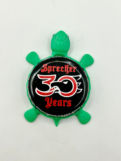 Sprecher (30 Years) - Bottle Cap Magnet Turtle Shell Shocked Art