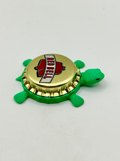 Red Bell Brewing - Bottle Cap Magnet Turtle Shell Shocked Art