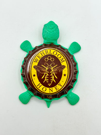 Wehrloom Honey - Bottle Cap Magnet Turtle Shell Shocked Art