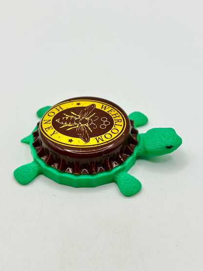 Wehrloom Honey - Bottle Cap Magnet Turtle Shell Shocked Art