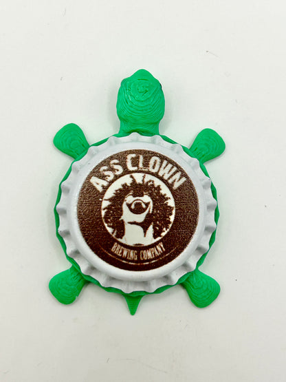 Ass Clown Brewing - Bottle Cap Magnet Turtle Shell Shocked Art