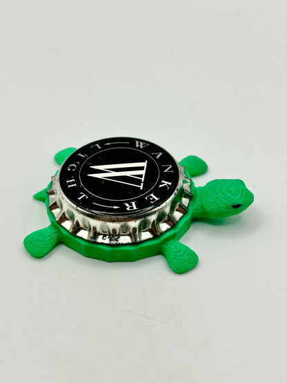 Wanker Light Beer - Bottle Cap Magnet Turtle Shell Shocked Art