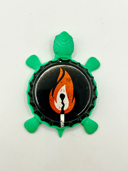 Pale Fire Brewing - Bottle Cap Magnet Turtle Shell Shocked Art