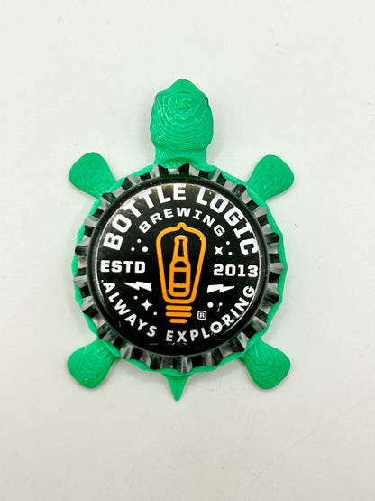 Bottle Logic Brewing - Bottle Cap Magnet Turtle Shell Shocked Art