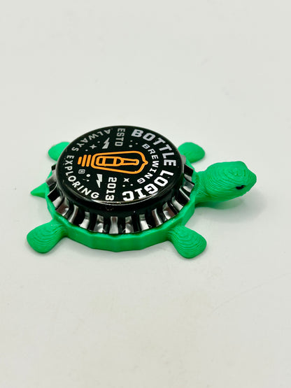 Bottle Logic Brewing - Bottle Cap Magnet Turtle Shell Shocked Art