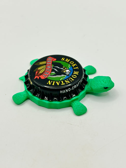 Smoky Mountain Brewery - Bottle Cap Magnet Turtle Shell Shocked Art