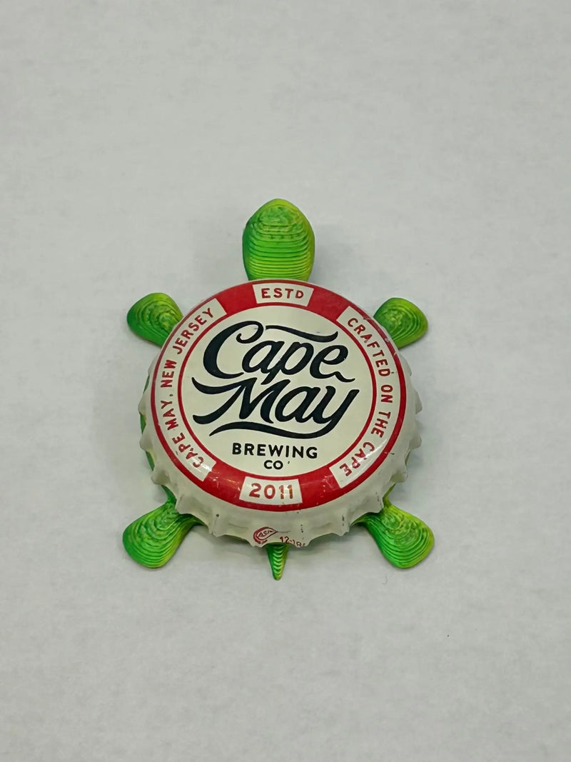Cape May Brewing - Bottle Cap Magnet Turtle Shell Shocked Art