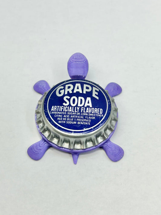 Grape Soda - Bottle Cap Magnet Turtle