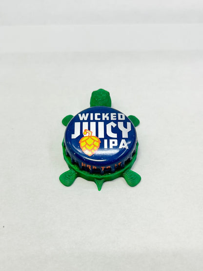 Wicked Juicy IPA (Dark Blue) - Bottle Cap Magnet Turtle Shell Shocked Art