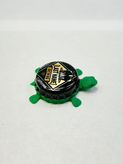Last Name Brewing - Bottle Cap Magnet Turtle Shell Shocked Art