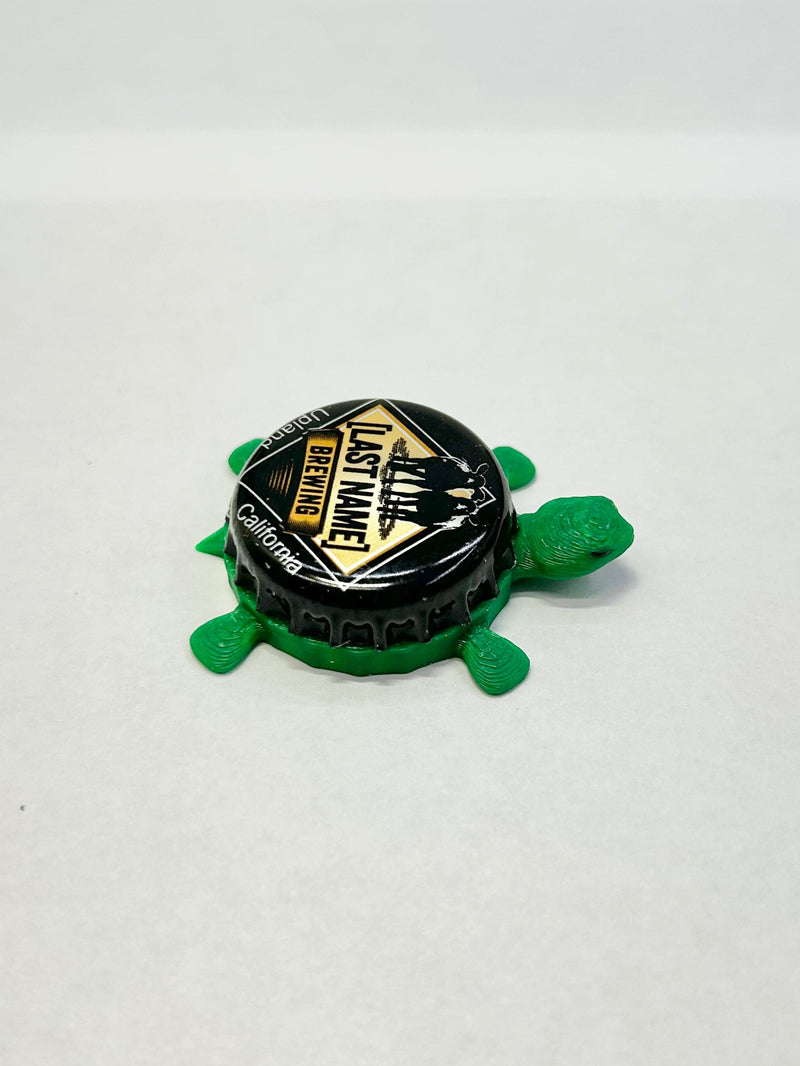 Last Name Brewing - Bottle Cap Magnet Turtle Shell Shocked Art