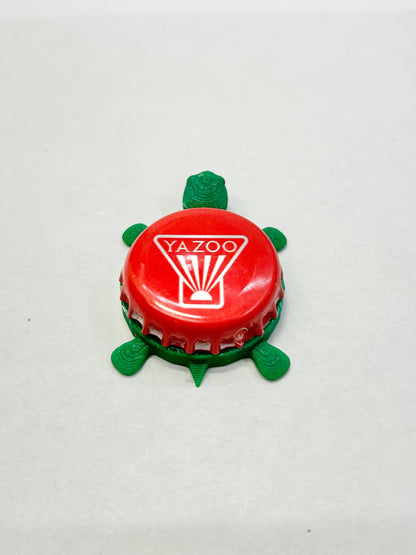 Yazoo - Bottle Cap Magnet Turtle Shell Shocked Art