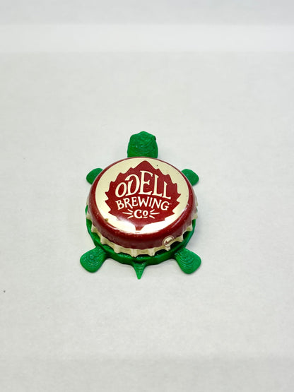 Odell Brewing Co (Maroon) - Bottle Cap Magnet Turtle Shell Shocked Art