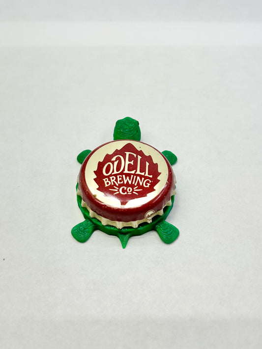 Odell Brewing Co (Maroon) - Bottle Cap Magnet Turtle