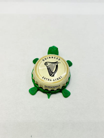 Guinness Extra Stout - Bottle Cap Magnet Turtle Shell Shocked Art