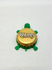 Wells Brewers - Bottle Cap Magnet Turtle Shell Shocked Art