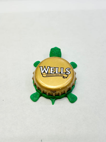 Wells Brewers - Bottle Cap Magnet Turtle Shell Shocked Art