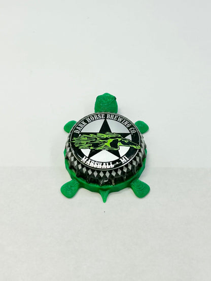 Dark Horse Brewing - Bottle Cap Magnet Turtle Shell Shocked Art