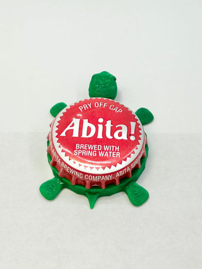 Abita Beer (Red Cap) - Bottle Cap Magnet Turtle Shell Shocked Art