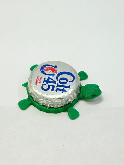 Colt 45 Malt Liquor - Bottle Cap Magnet Turtle Shell Shocked Art