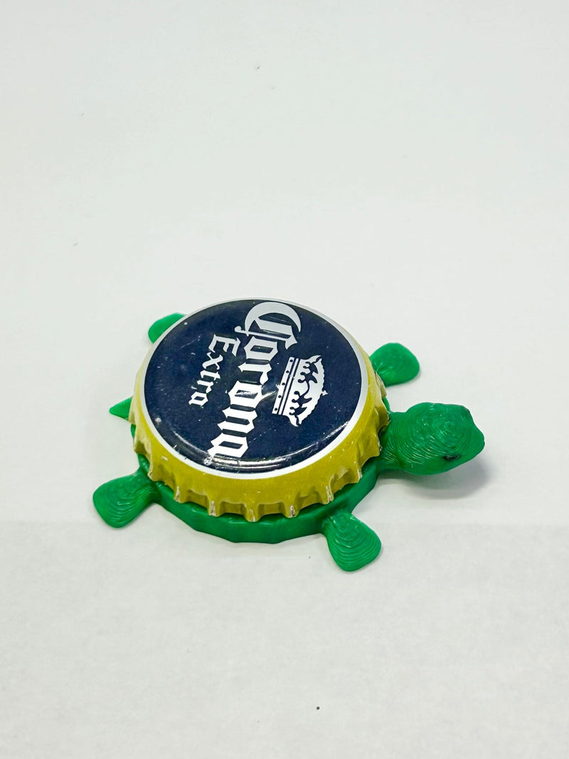 Corona Extra (Gold Rim) - Bottle Cap Magnet Turtle Shell Shocked Art