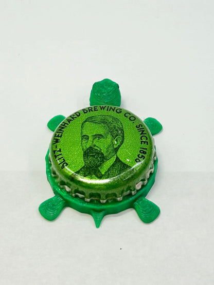 Blitz Weinhard Brewing (Green) - Bottle Cap Magnet Turtle Shell Shocked Art