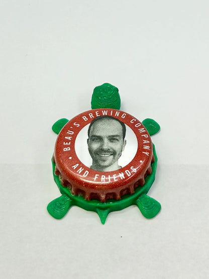 Beau's Brewing Company & Friends - Bottle Cap Magnet Turtle Shell Shocked Art