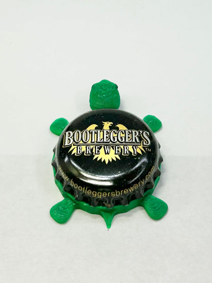 Bootlegger's Brewery - Bottle Cap Magnet Turtle Shell Shocked Art