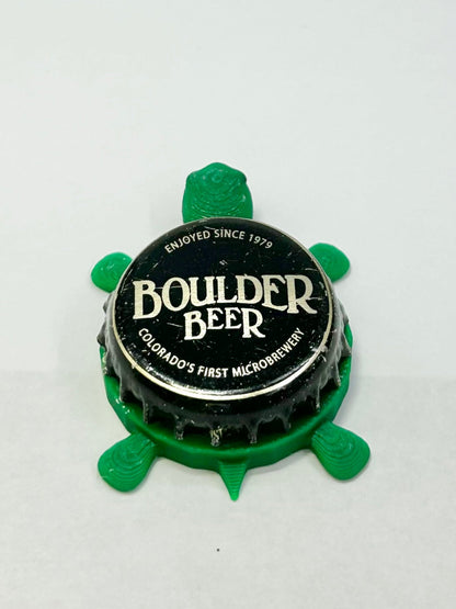 Boulder Beer - Bottle Cap Magnet Turtle Shell Shocked Art