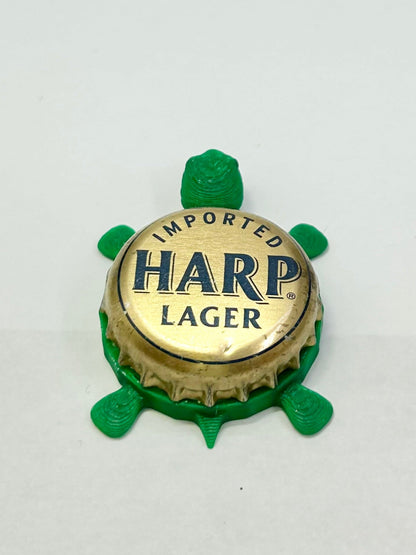 Harp Lager - Bottle Cap Magnet Turtle Shell Shocked Art