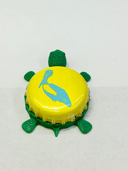 Islamorada (Pelican) - Bottle Cap Magnet Turtle Shell Shocked Art