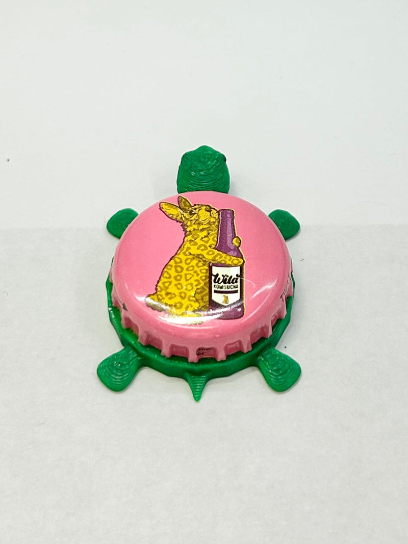 Wild Bay Brewing Kombucha - Bottle Cap Magnet Turtle Shell Shocked Art