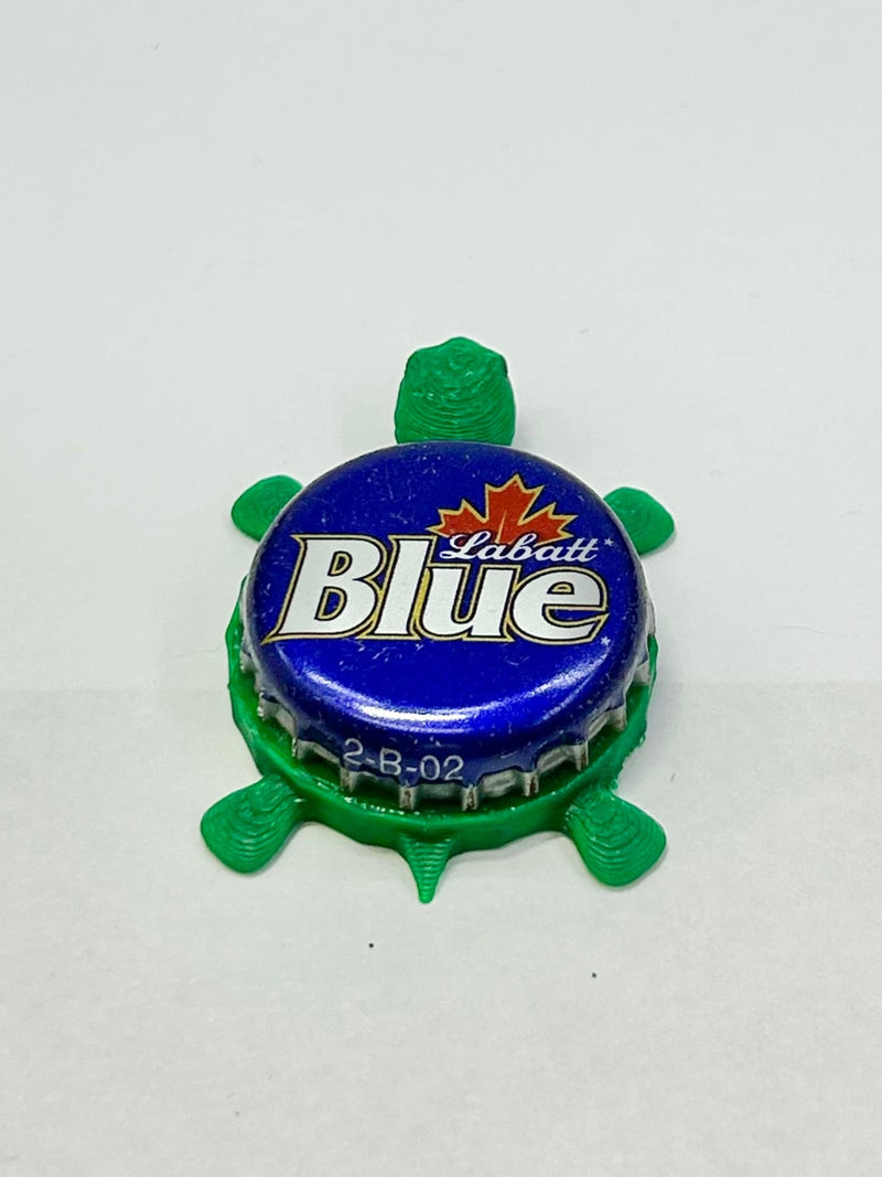 Labatt Blue - Bottle Cap Magnet Turtle Shell Shocked Art