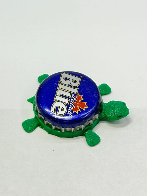Labatt Blue - Bottle Cap Magnet Turtle Shell Shocked Art