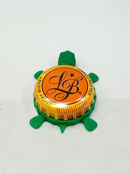 Lucky Bucket Brewing - Bottle Cap Magnet Turtle Shell Shocked Art