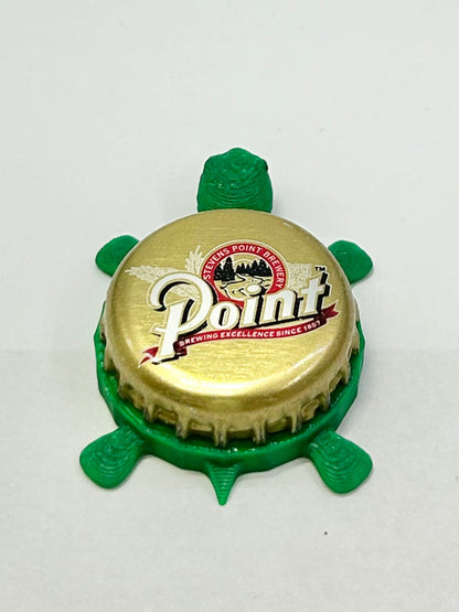 Stevens Point Brewery - Bottle Cap Magnet Turtle Shell Shocked Art