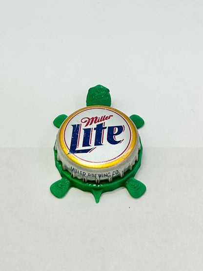 Miller Lite (Vintage) - Bottle Cap Magnet Turtle Shell Shocked Art