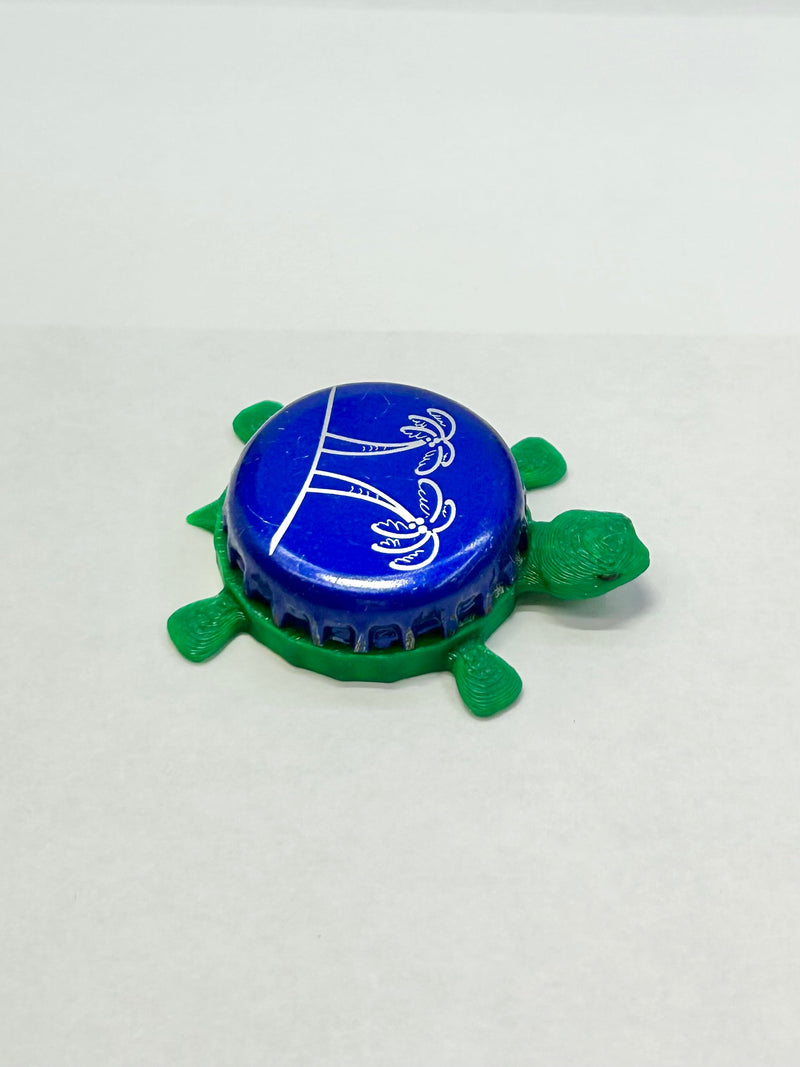 Seagrams Palm Trees - Bottle Cap Magnet Turtle Shell Shocked Art