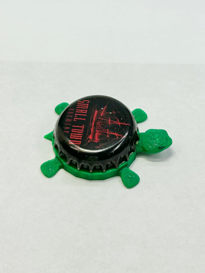 Small Town Brewery (Red) - Bottle Cap Magnet Turtle Shell Shocked Art