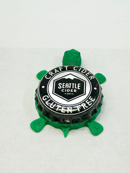 Seattle Cider Co. - Bottle Cap Magnet Turtle Shell Shocked Art