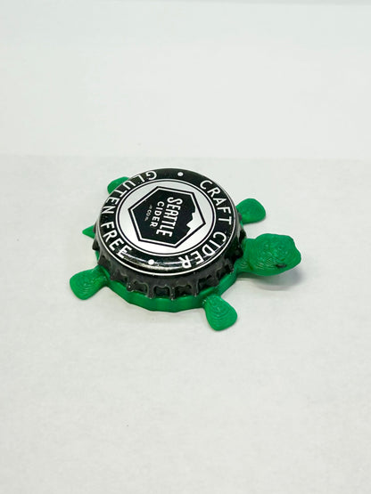 Seattle Cider Co. - Bottle Cap Magnet Turtle Shell Shocked Art