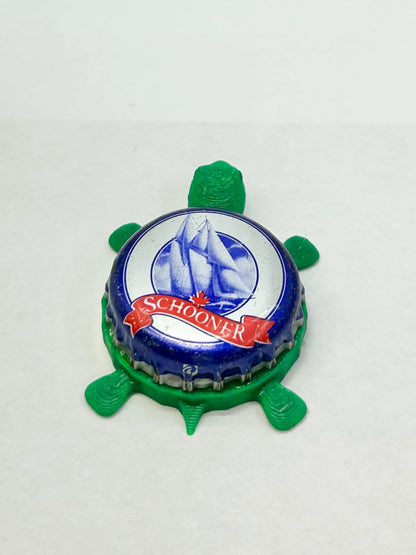 Schooner - Bottle Cap Magnet Turtle Shell Shocked Art
