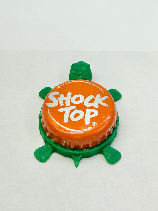 Shock Top Belgian White (Orange, Text Only) - Bottle Cap Magnet Turtle