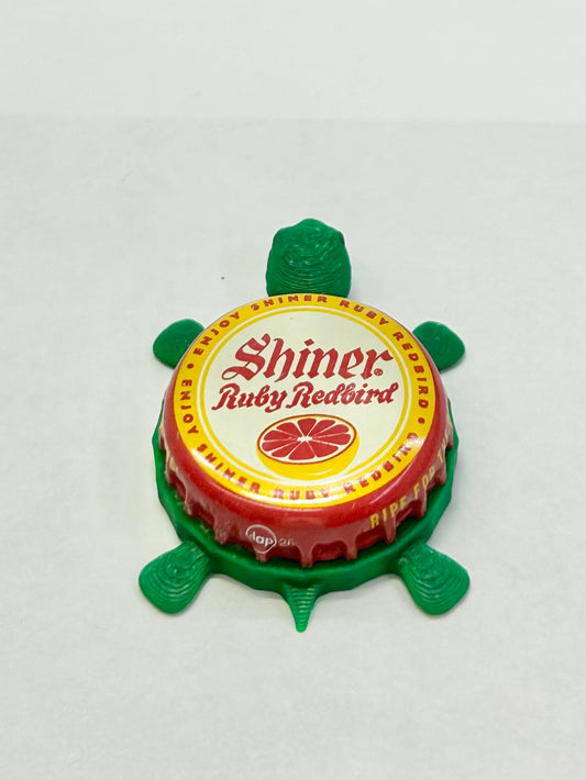 Shiner Ruby Redbird - Bottle Cap Magnet Turtle