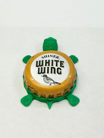 Shiner White Wing - Bottle Cap Magnet Turtle Shell Shocked Art